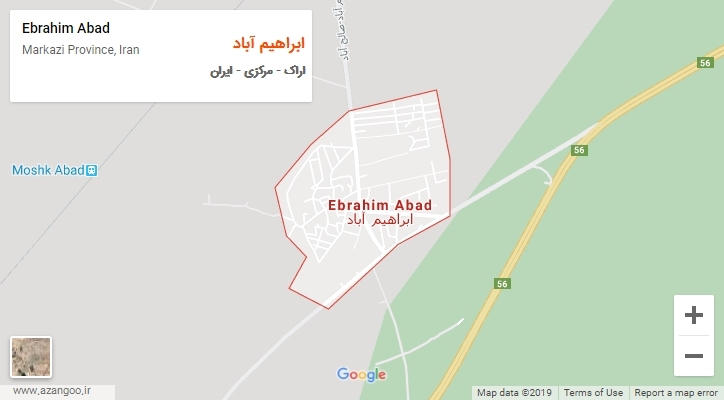 شهر ابراهیم آباد بر روی نقشه
