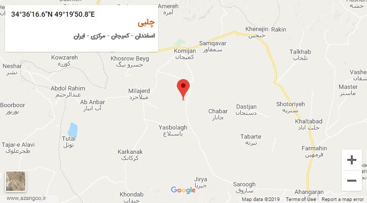 روستای چلبی بر روی نقشه