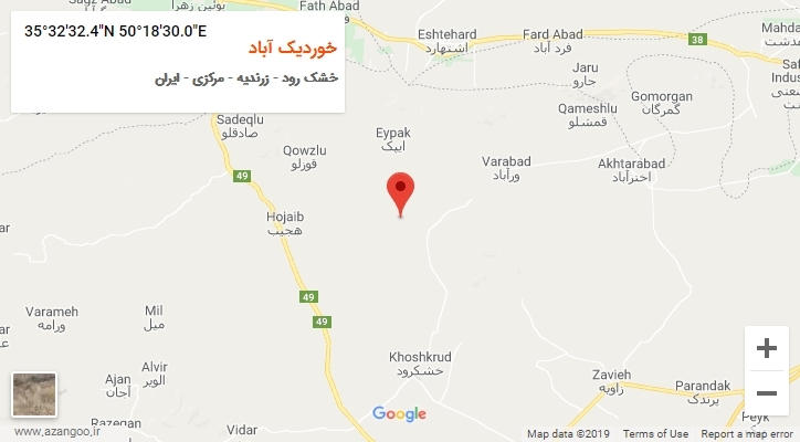 روستای خوردیک آباد بر روی نقشه