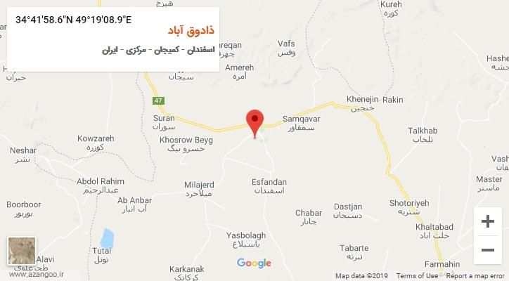 روستای ذادوق آباد بر روی نقشه