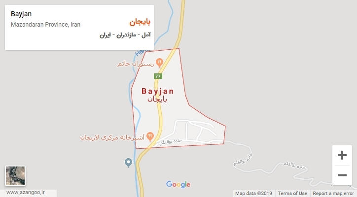شهر بایجان بر روی نقشه