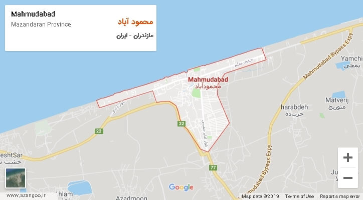 شهرستان محمود آباد بر روی نقشه
