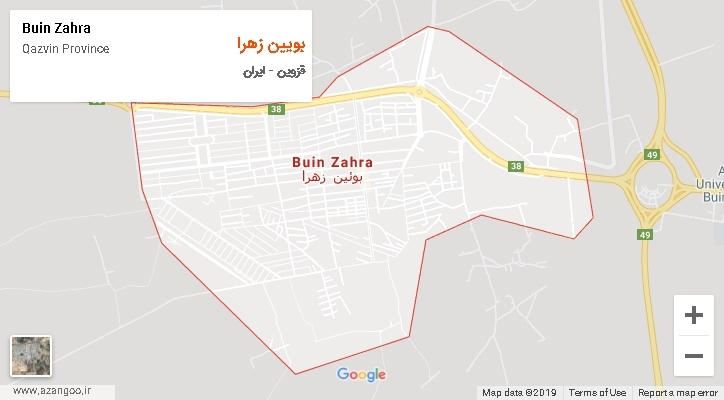 شهرستان بویین زهرا بر روی نقشه