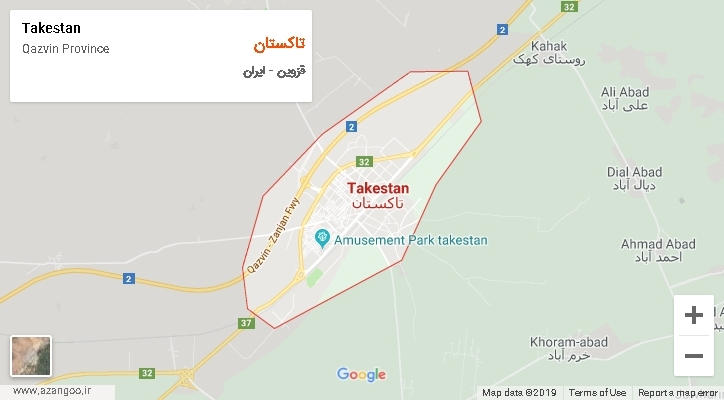 شهرستان تاکستان بر روی نقشه