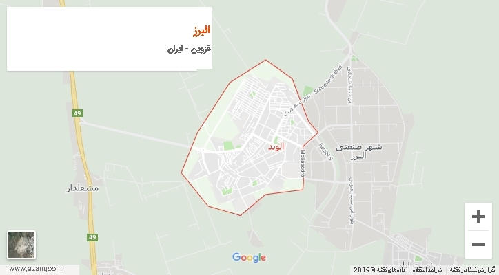 شهرستان البرز بر روی نقشه