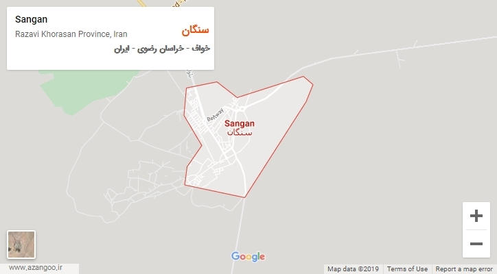 شهر سنگان بر روی نقشه