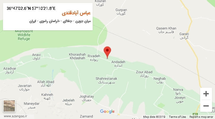 روستای عباس آبادقندی بر روی نقشه