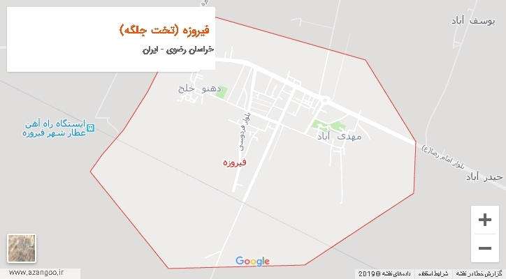 شهرستان فیروزه (تخت جلگه) بر روی نقشه