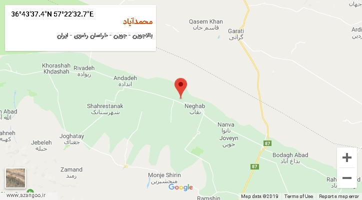 روستای محمدآباد بر روی نقشه