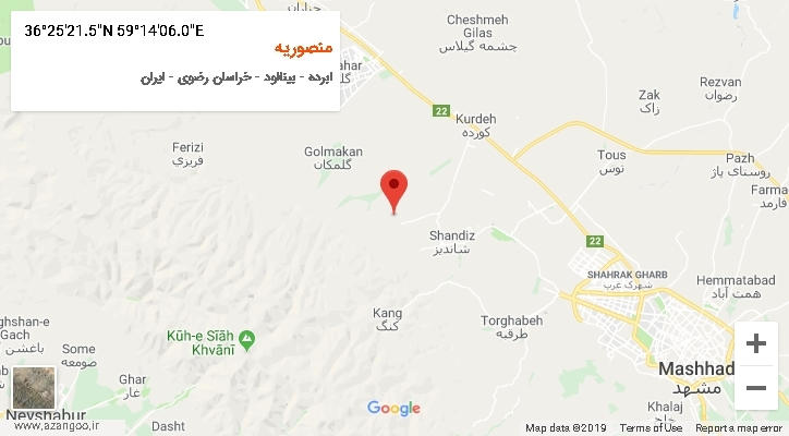 روستای منصوریه بر روی نقشه