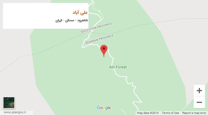 شهر علی آباد بر روی نقشه