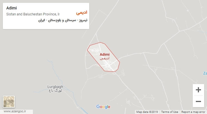 شهر ادیمی بر روی نقشه