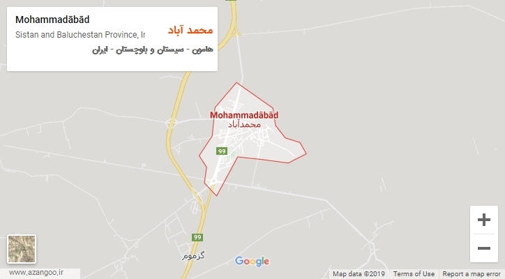 شهر محمد آباد بر روی نقشه