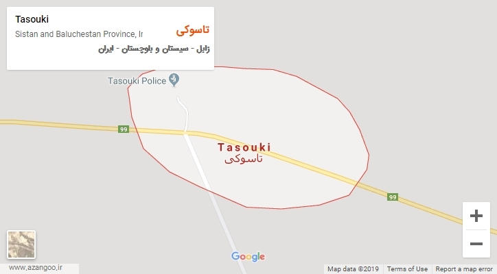 شهر تاسوکی بر روی نقشه