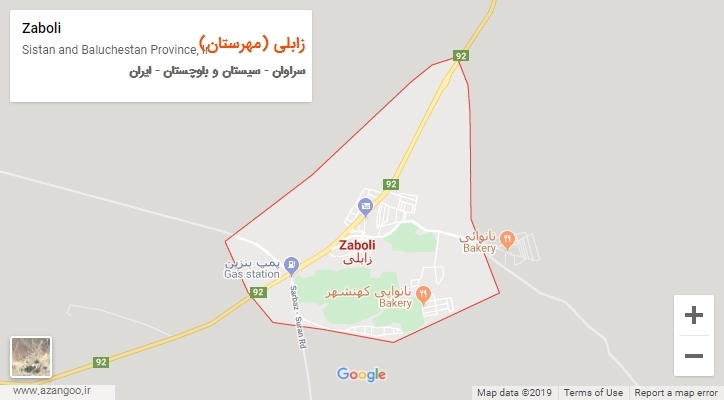 شهر زابلی (مهرستان) بر روی نقشه
