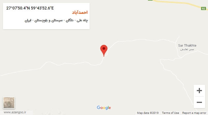 روستای احمدآباد بر روی نقشه