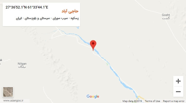 روستای حاجی آباد بر روی نقشه