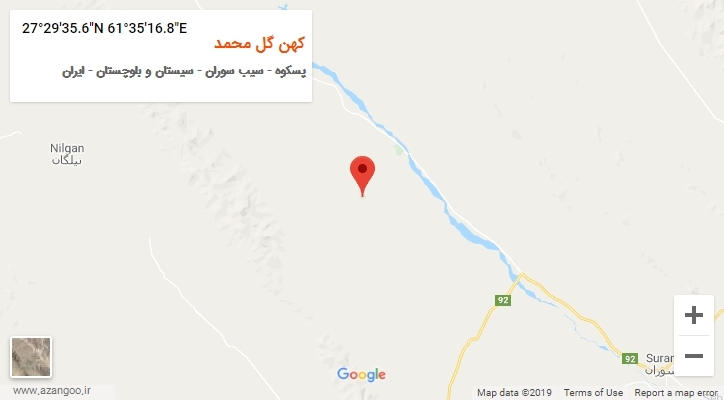 روستای کهن گل محمد بر روی نقشه