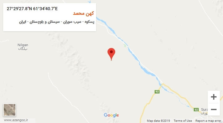 روستای کهن محمد بر روی نقشه