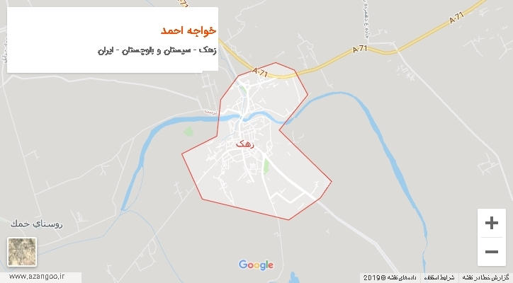 دهستان خواجه احمد بر روی نقشه