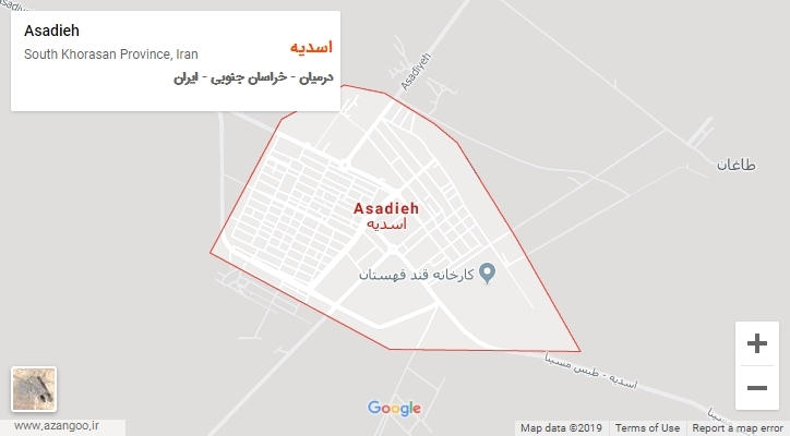 شهر اسدیه بر روی نقشه