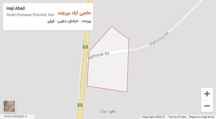 شهر حاجی آباد بیرجند بر روی نقشه