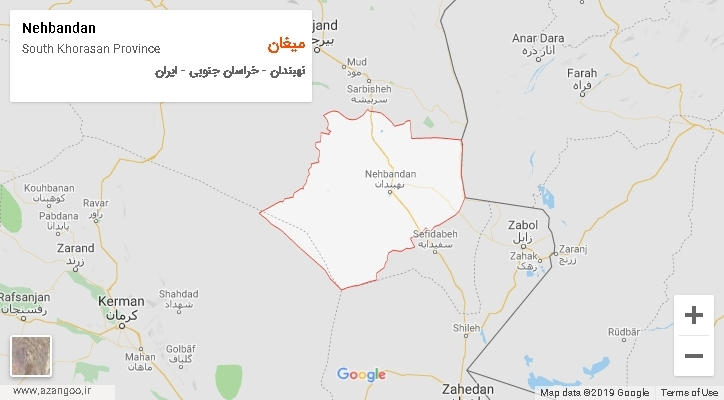 دهستان میغان بر روی نقشه