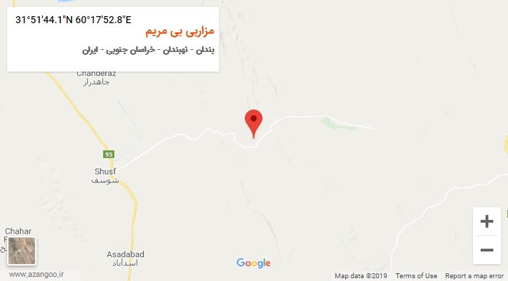 روستای مزاربی بی مریم بر روی نقشه