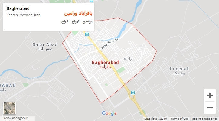 شهر باقرآباد ورامین بر روی نقشه