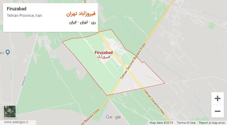 شهر فیروزآباد تهران بر روی نقشه