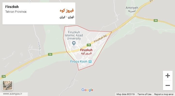 شهرستان فیروز کوه بر روی نقشه