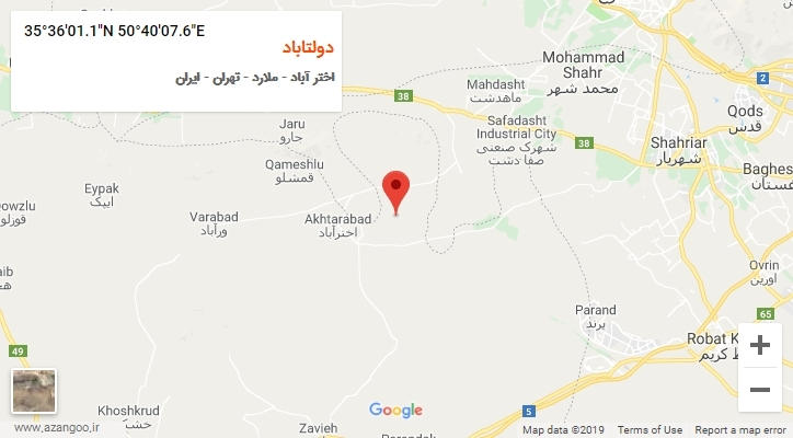 روستای دولتاباد بر روی نقشه