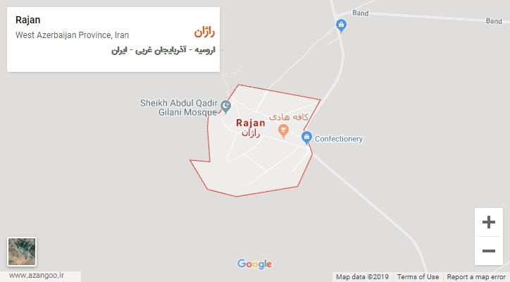 شهر راژان بر روی نقشه