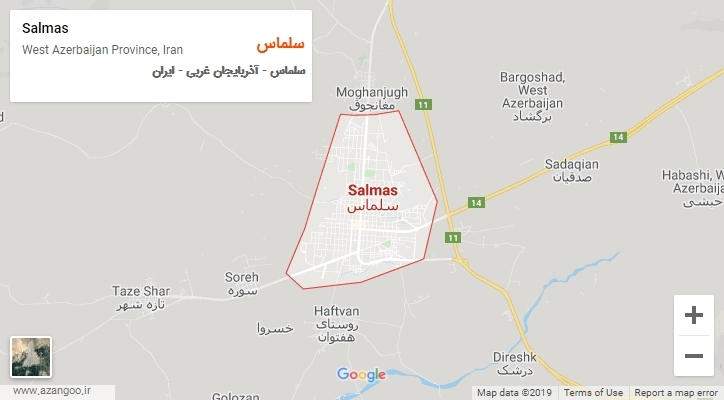 شهر سلماس بر روی نقشه