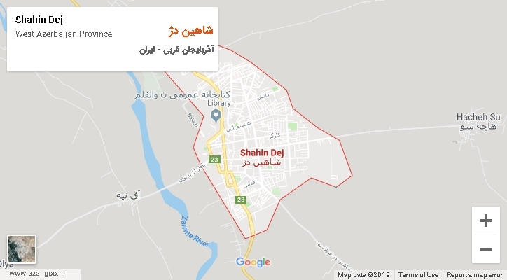 شهرستان شاهین دژ بر روی نقشه