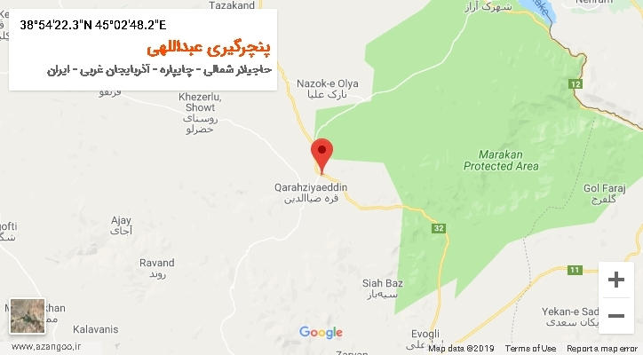 روستای پنچرگیری عبداللهی بر روی نقشه