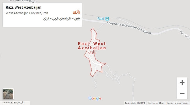 شهر رازی بر روی نقشه