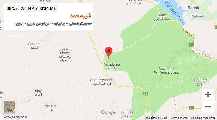 روستای شیرمحمد بر روی نقشه