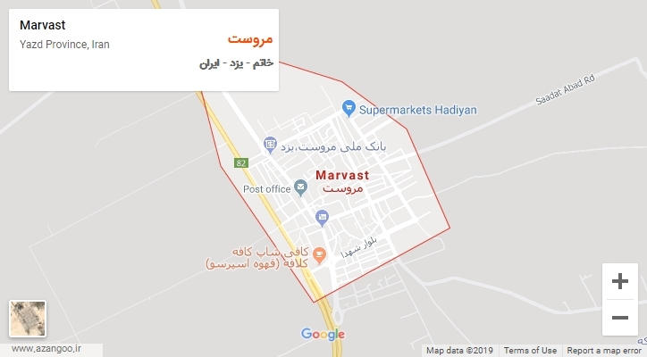 شهر مروست بر روی نقشه