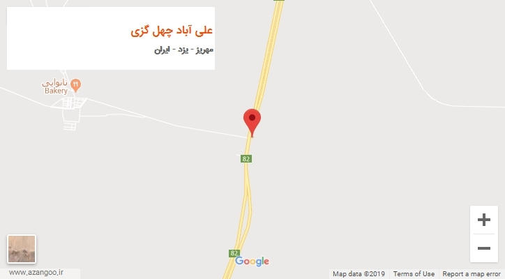 شهر علی آباد چهل گزی بر روی نقشه