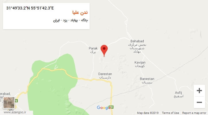 روستای ندن علیا بر روی نقشه