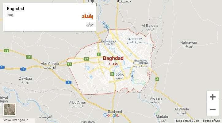 استان بغداد بر روی نقشه
