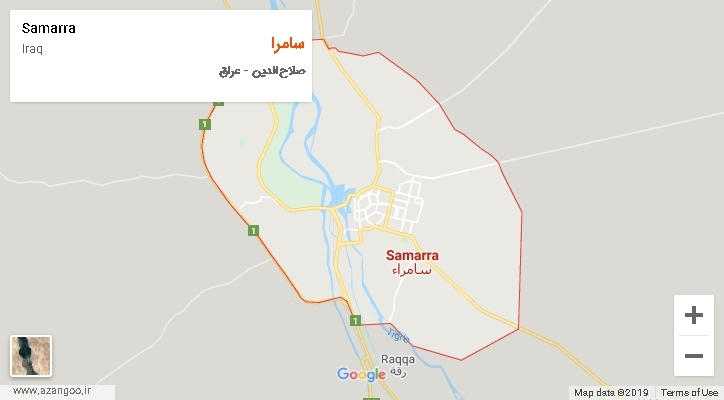 شهرستان سامرا بر روی نقشه