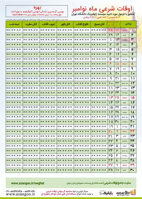 پیش نمایش فایل تصویری اوقات شرعی