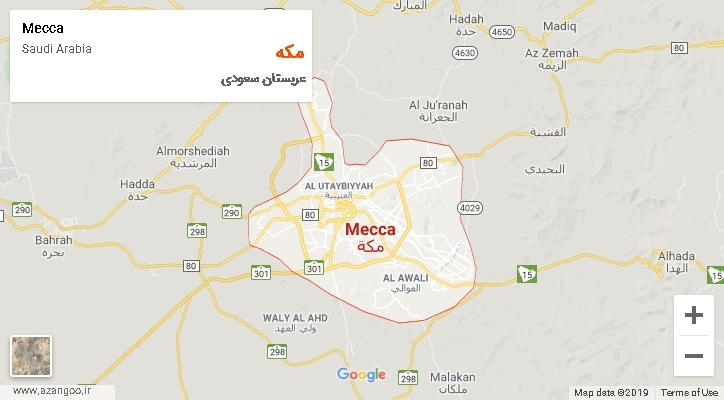 استان مکه بر روی نقشه