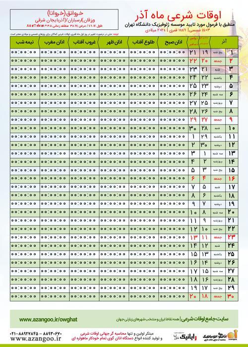پیش نمایش فایل تصویری اوقات شرعی