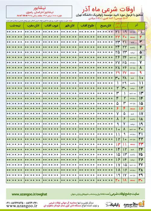 پیش نمایش فایل تصویری اوقات شرعی