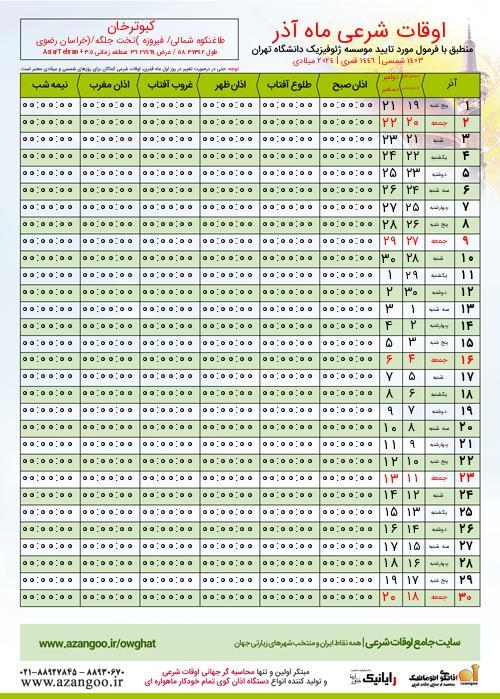 پیش نمایش فایل تصویری اوقات شرعی