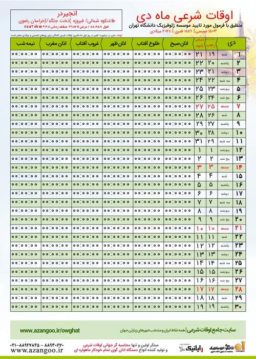 پیش نمایش فایل تصویری اوقات شرعی