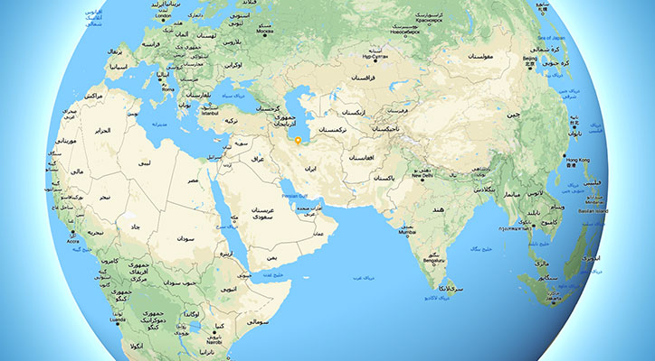 ایران وسایر کشورهای جهان بر روی نقشه